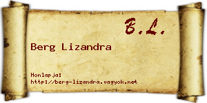 Berg Lizandra névjegykártya
